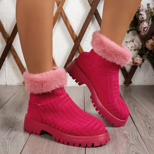 Winter Ankle Boots Fashoin Thick-soled Thickened Snow Boots For Women Plush Shoes - EnigmaParis