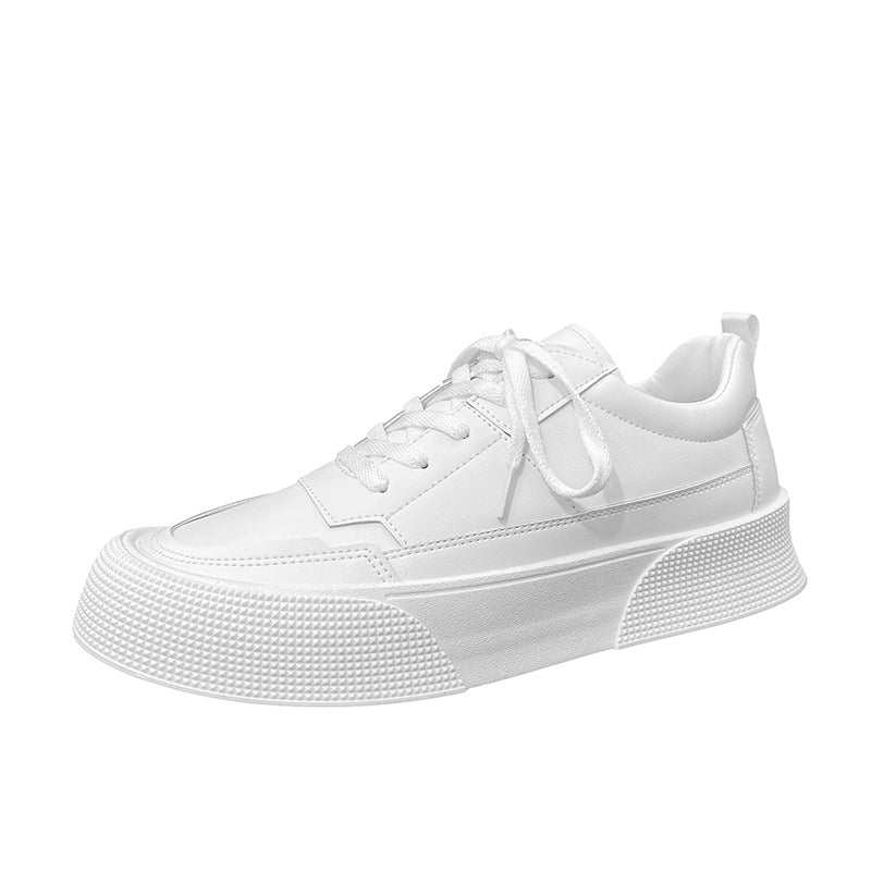 Sports Height Increasing Men's Board Shoes - Leisure Solid Color All-Match with Thick Bottom