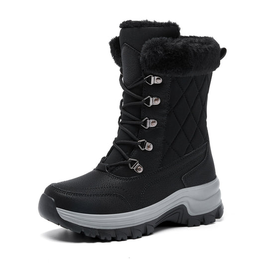 Women's Winter Fashion High-top Warm Fleece-lined Thick And Comfortable Snow Boots - EnigmaParis