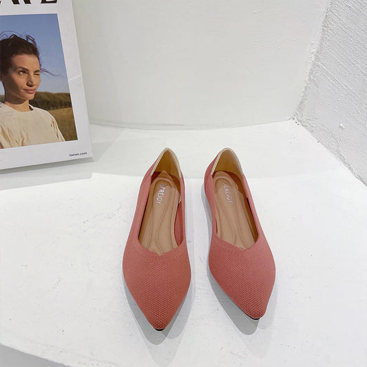 Women's Fashion Shallow Mouth Braided Shoes Pointed Flat Bottom Pumps - EnigmaParis