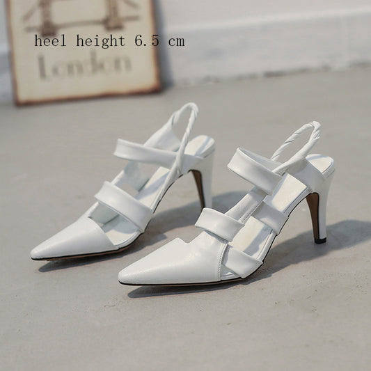 Women's Fashion Leather High Heel Toe Cap Sandals