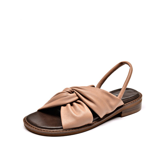 Flat Sandals Fairy Style Ins Tide All-match Thick Heel Women's Shoes