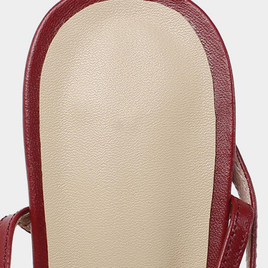 Fashion Full Leather Crystal Heel Sandals