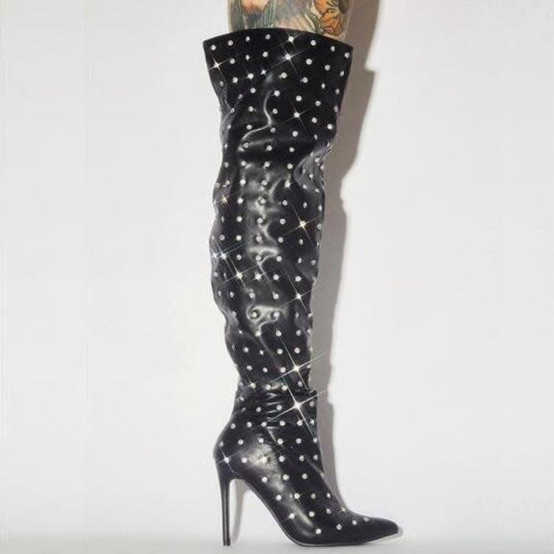 European and American Ins Fashion Runway Women's Over-the-Knee Boots - Stylish and Versatile High-Heel Footwear.