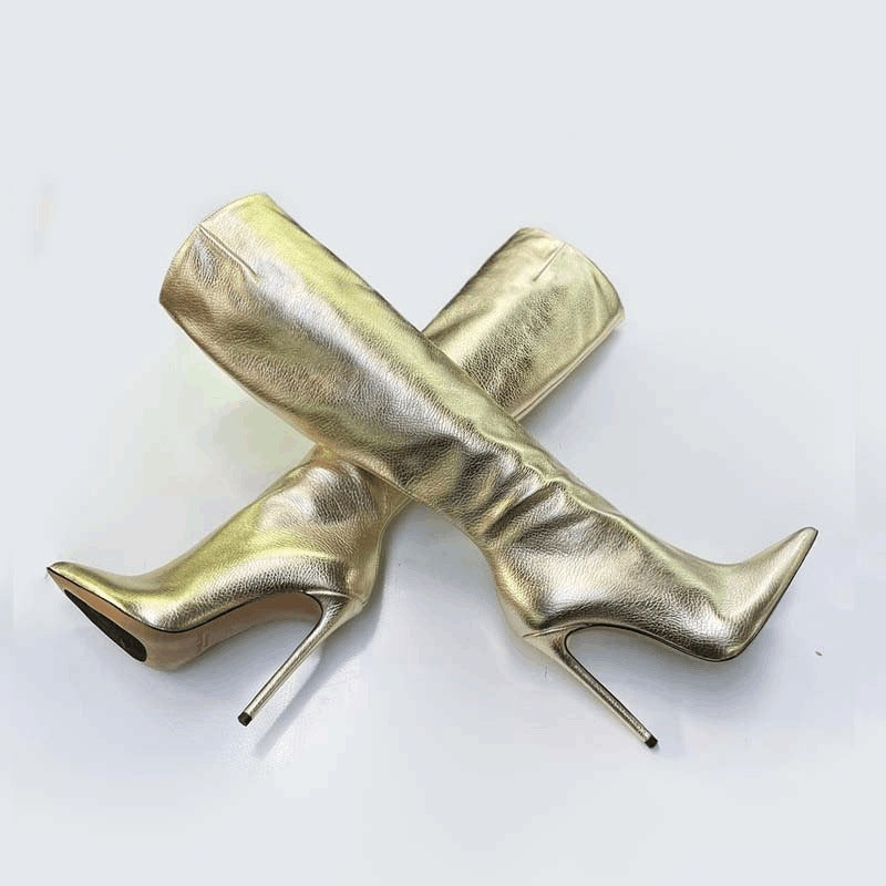 Pointed Toe Stiletto Heel High Leg Boot Foreign Trade Women's Boots - EnigmaParis