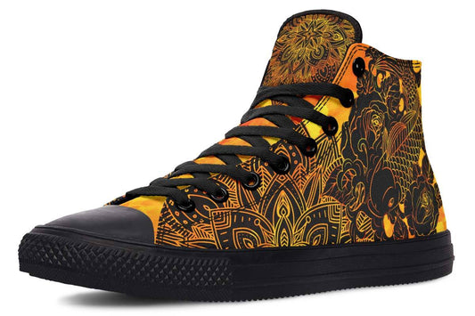 Printed Couple High-top Canvas Shoes