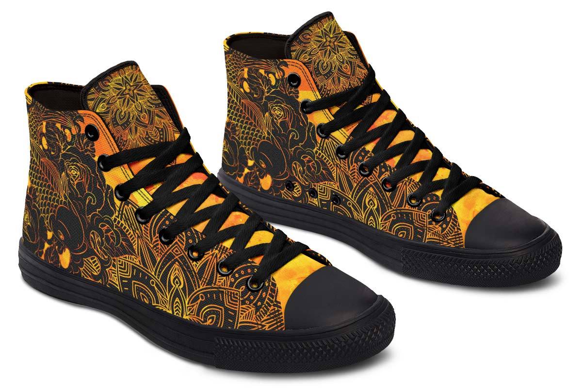 Printed Couple High-top Canvas Shoes