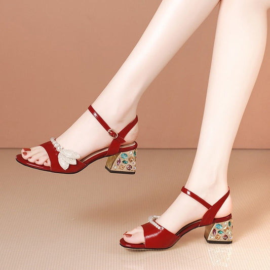 Women's Fashion Rhinestone Slip Back Sandals