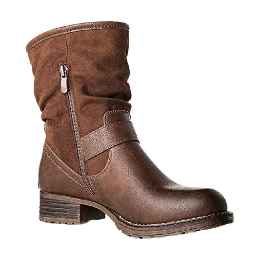 Knight Belt Buckle With Low-heel Martin Boots