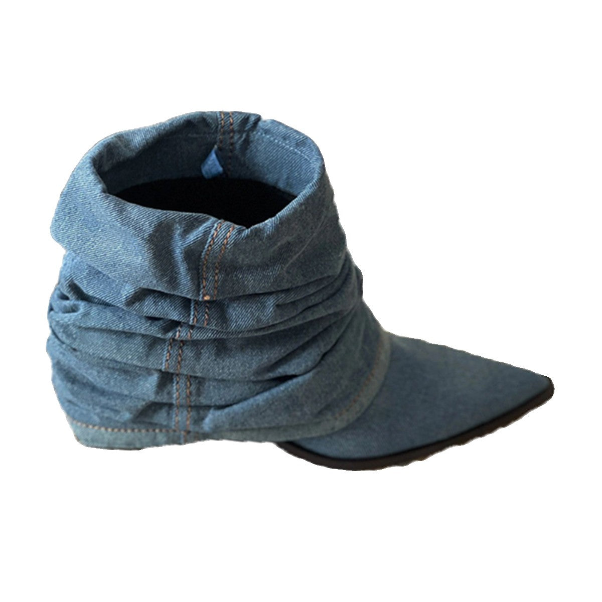 Thickened And Fashionable Pleated Denim Short Boots For Women - EnigmaParis