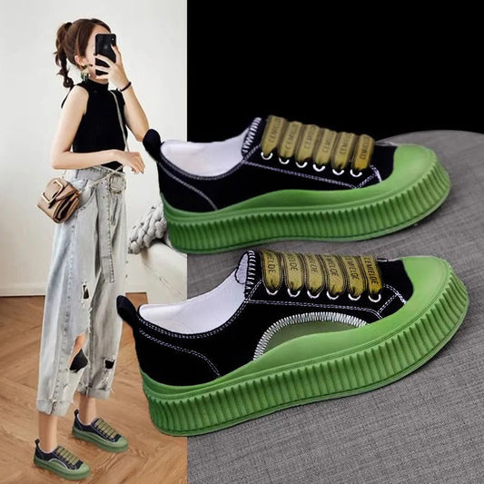 Muffin Thick Soled Heightening Versatile Retro Biscuit Shoes