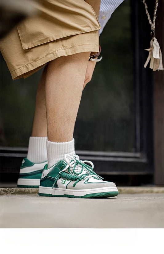 Mahjong-Inspired Thick Sole Sports Casual Shoes