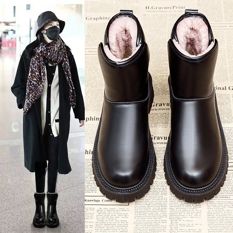 Fashion Retro Round Toe Martin Boots New Winter
