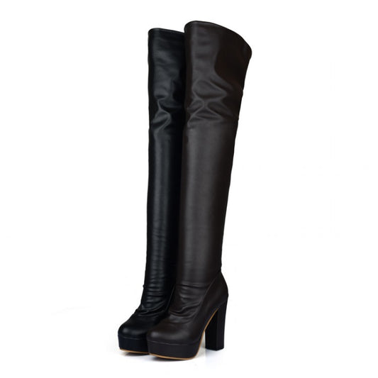 Women's Over-the-Knee Knight Boots - Elastic Force Show Legs.