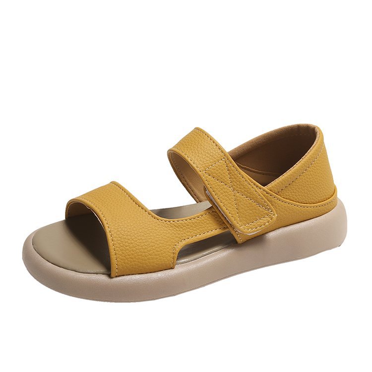 Women’s Flat Sandals: Simple Toe, Thick Bottom, Fairy Style - EnigmaParis