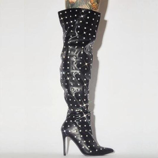 European and American Ins Fashion Runway Women's Over-the-Knee Boots - Stylish and Versatile High-Heel Footwear.