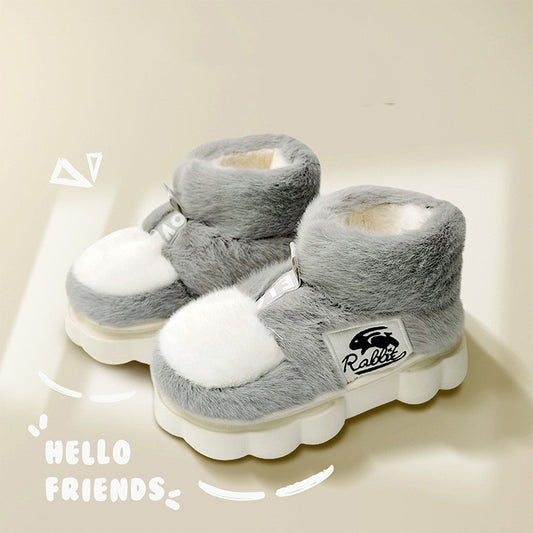 Ankle Wrap Cotton Slippers Women's Indoor Home