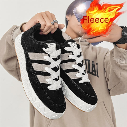 Men's Shoes Hong Kong with Velvet - Warm Retro Style