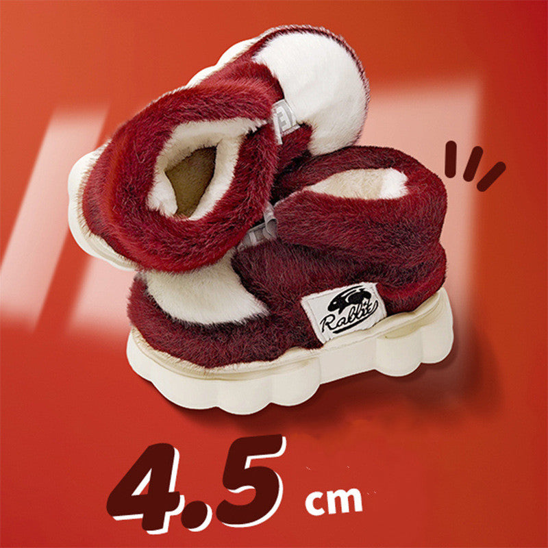 Ankle Wrap Cotton Slippers Women's Indoor Home