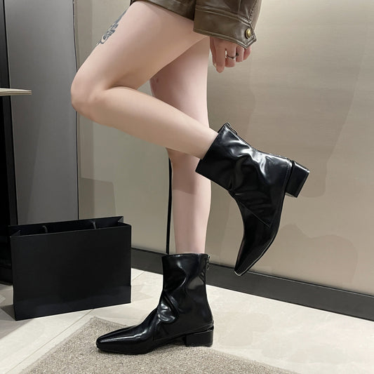Women's Fashion Temperament Chunky Heel Boots - EnigmaParis