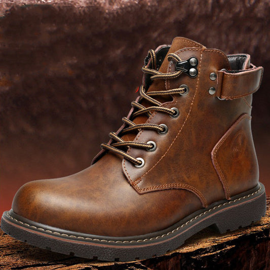 British Men Fleece-Lined Martin Boots - Casual Mid-Top | EnigmaParis - EnigmaParis