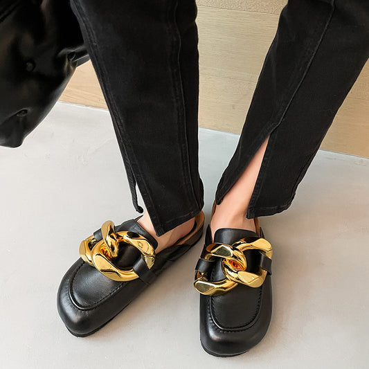 Summer New Product Cowhide Candy Fruit Color Comfortable Flat Bottomed Women's Sandals