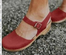 Belt Buckle Thick Heel Sandals Women's Shoes Buckle Single Shoes