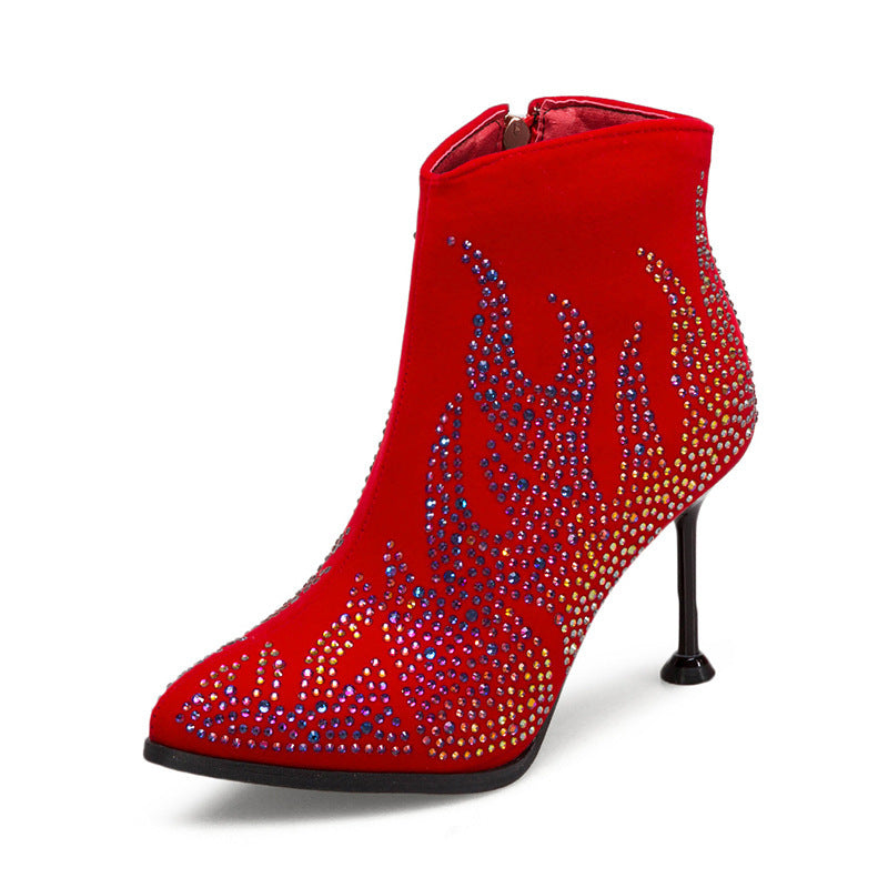 Mixed-Blood Pointed Fancy Diamond Party Boots