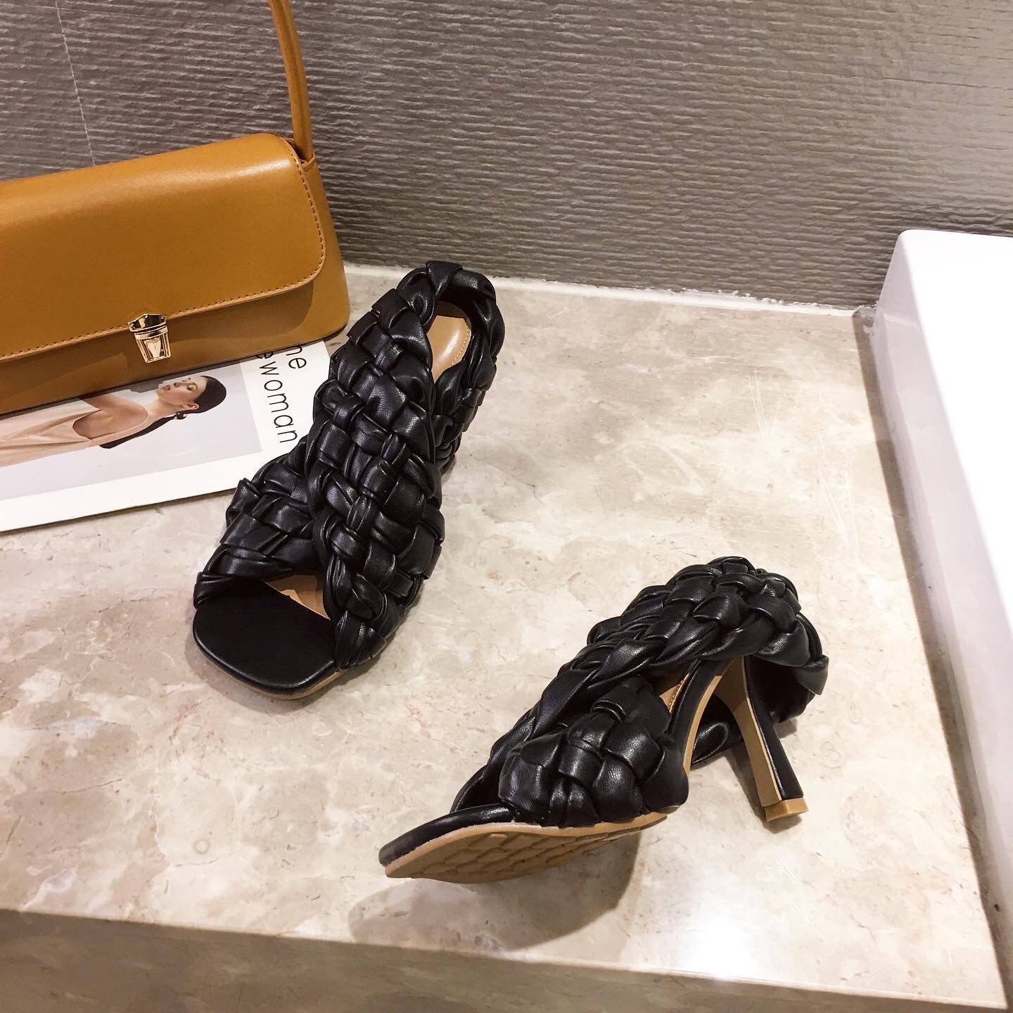 European And American New Style Foreign Trade Woven Stiletto Sandals