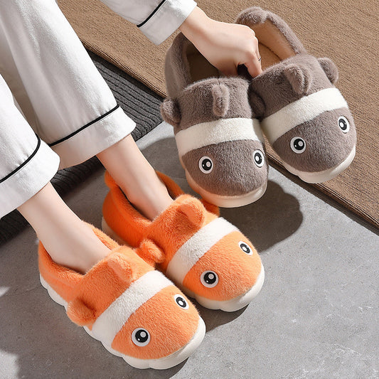 Men's Warm Velvet Cotton Slippers - Fashionable Non-slip Home Footwear - EnigmaParis