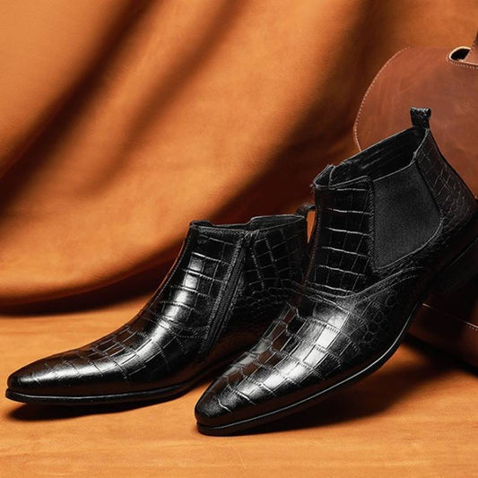 Men's Boots Cowhide High Tops Cowhide Ankle Boots