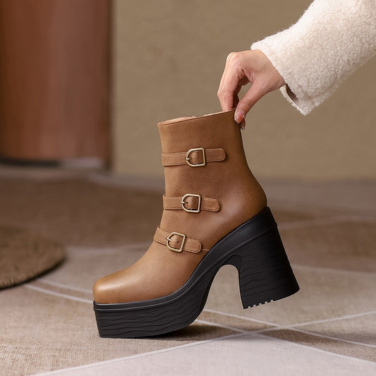 Spring And Autumn All Match Single Boots High Heels