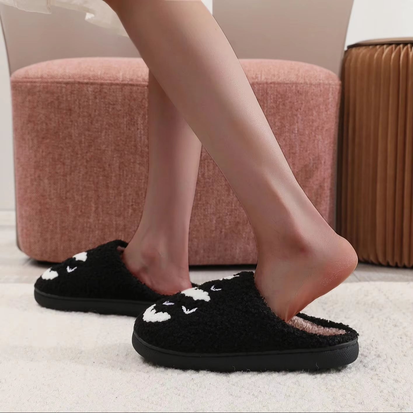 Thick-soled Cozy Furry Cotton Slippers For Women And Men