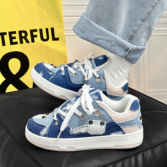 Denim Canvas Cold Glue Bread Shoes - Casual and Durable Footwear for Various Activities.