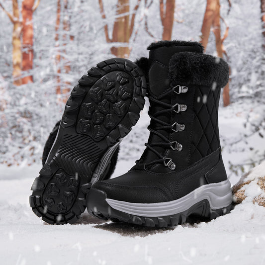 Women's Winter Fashion High-top Warm Fleece-lined Thick And Comfortable Snow Boots - EnigmaParis