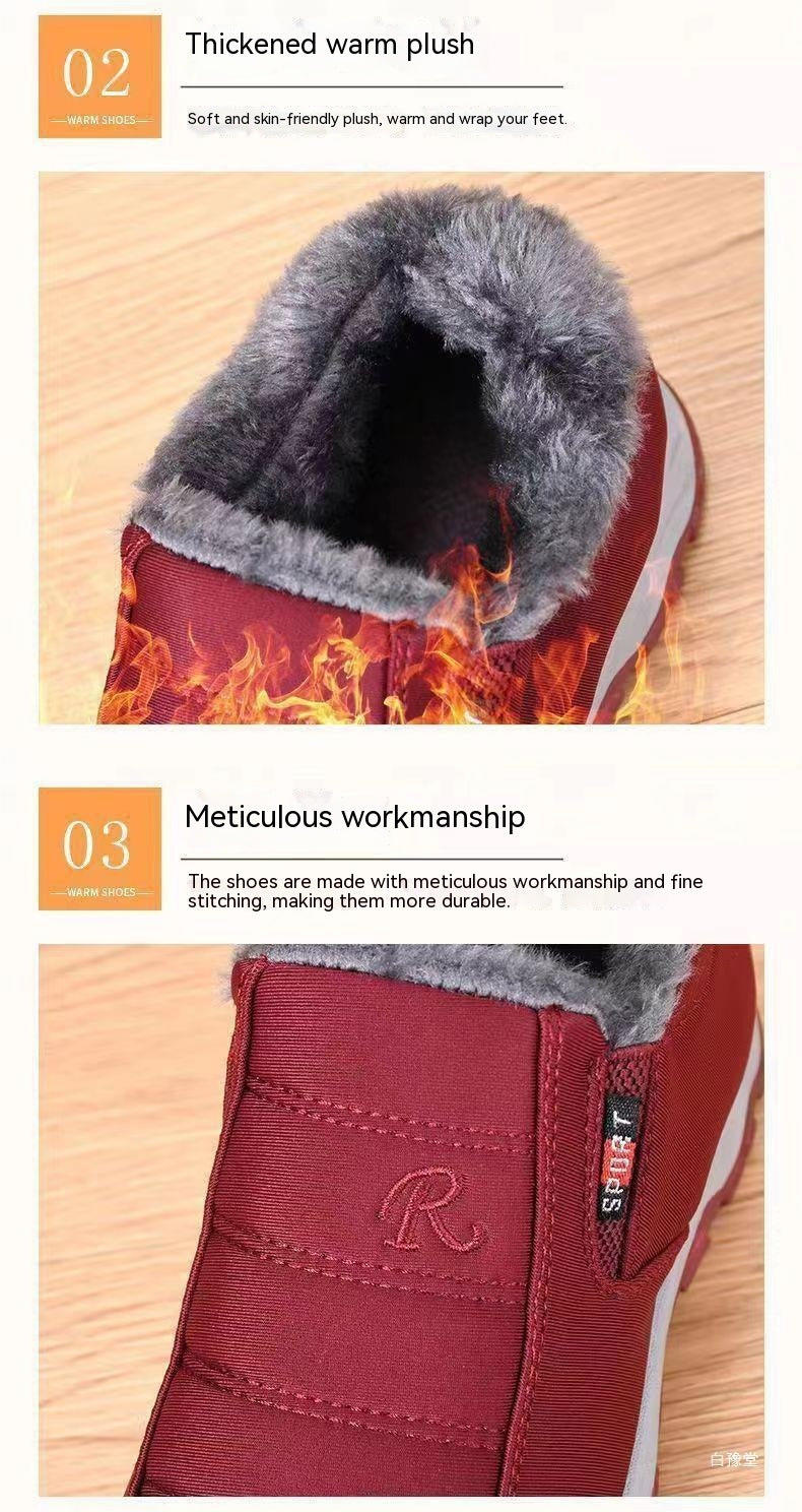 Fleece-lined Waterproof Woodpecker Hiking Shoes - Warm and Durable Footwear for Outdoor Adventures.