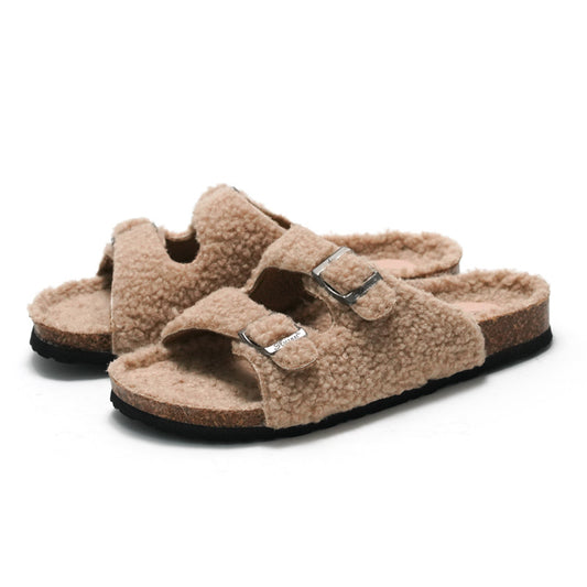Women's Casual Beach Shoes Warm Buckle Slippers - EnigmaParis