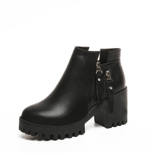 Fashionable Chunky Heel Platform Booties Women - EnigmaParis