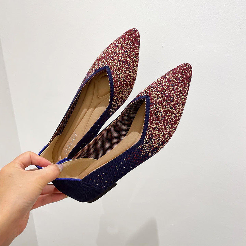 Women's Fashion Shallow Mouth Braided Shoes Pointed Flat Bottom Pumps - EnigmaParis