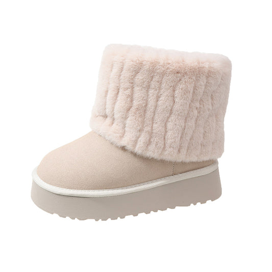 Women's Thick-soled Fur Snow Boots - EnigmaParis