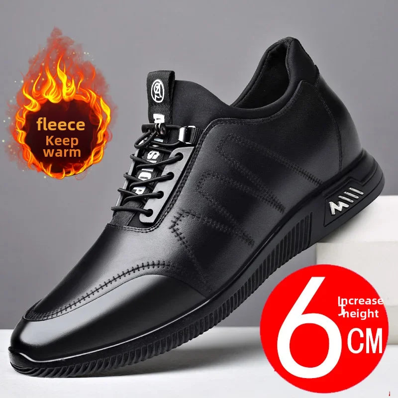 Invisible Height Increasing Leather Shoes