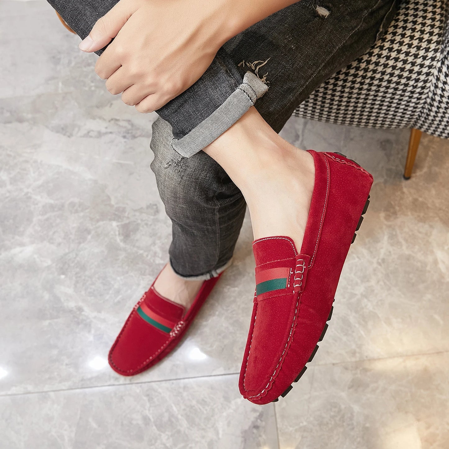 Men Suede Loafers | Comfortable Slip on Moccasins