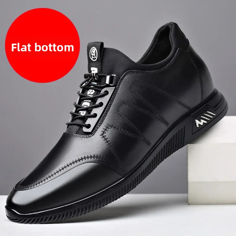 Invisible Height Increasing Leather Shoes
