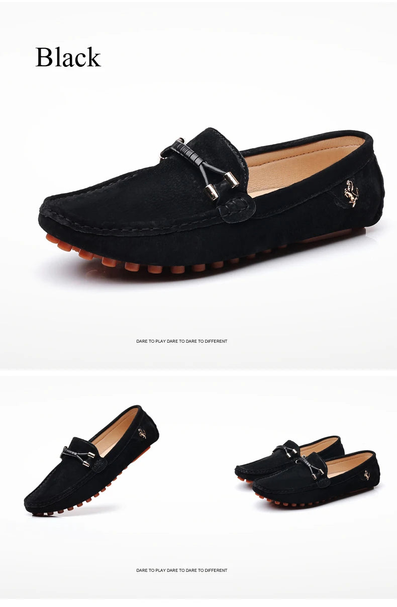 Men Suede Leather Loafers Shoes | Slip on Non-slip Driving Loafers for Men