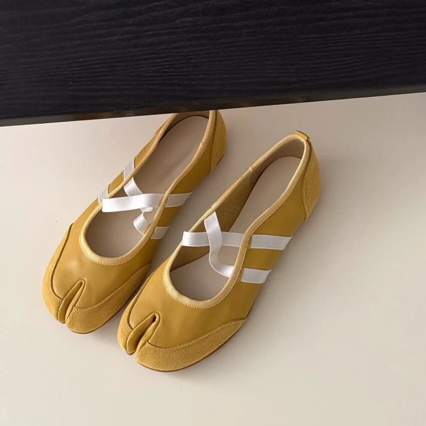 Black Silver Red Ballet Flats Trainers Women Split Toe Ballerina Tabi Walking Sneakers Woman Mary Jane Shoes Footwear Summer