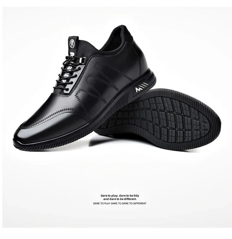 Invisible Height Increasing Leather Shoes