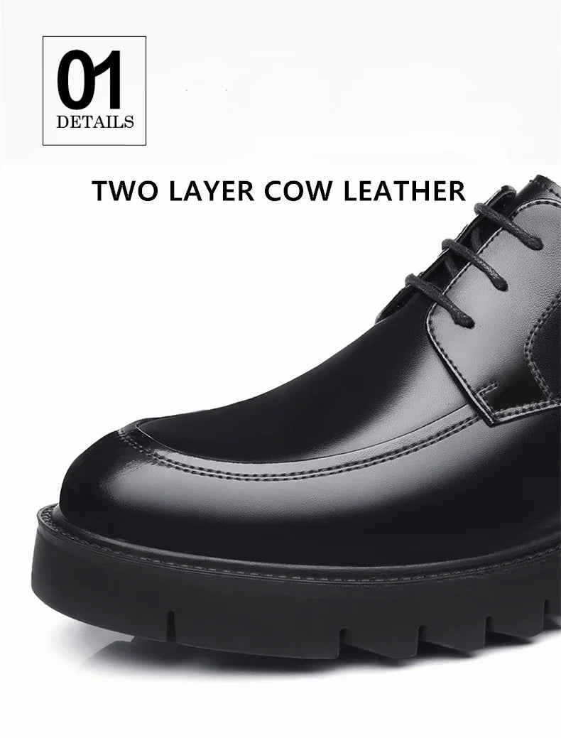 8-10cm Height Increasing Shoes for Men Summer Autumn Inside High Shoes Men's Hollow Business Dress Men's Elevator Leather Shoes
