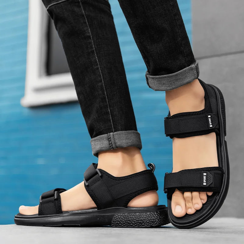 A Pair of Non-Slip Men's Sandals for Summer New Wear-Resistant Breathable Simple White-Soled Men's Business Beach Shoes