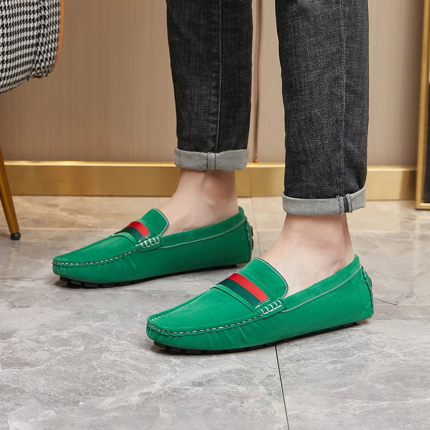Men Suede Loafers | Comfortable Slip on Moccasins