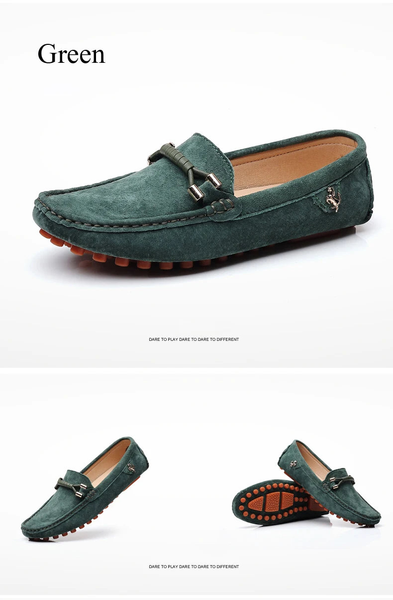 Men Suede Leather Loafers Shoes | Slip on Non-slip Driving Loafers for Men